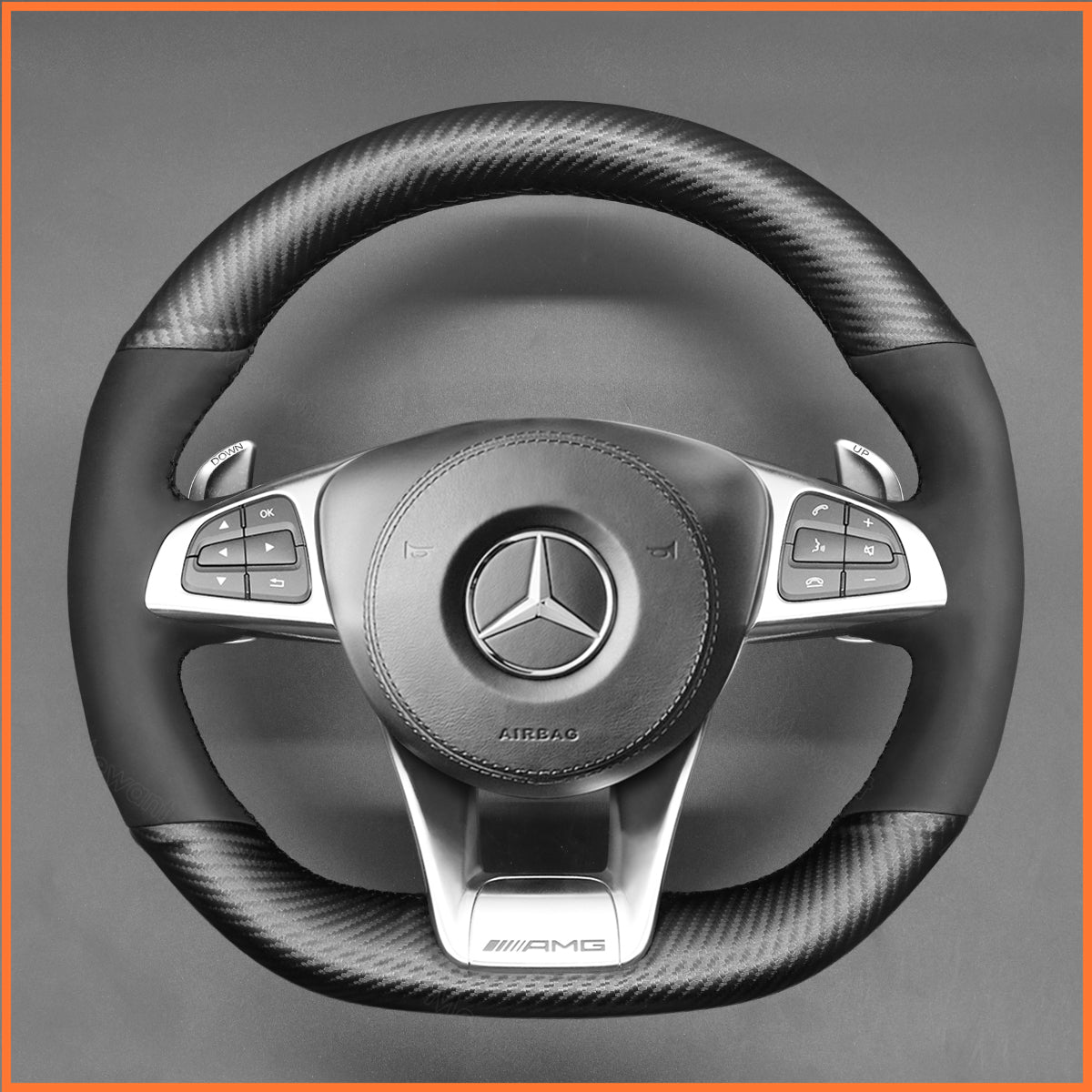 MEWANT Lenkradbezug für Benz AMG GT C190 R190 C 63 W205 CLA 45 C117 E 43 W213 SLC 43 SL 63 - Mewant.de