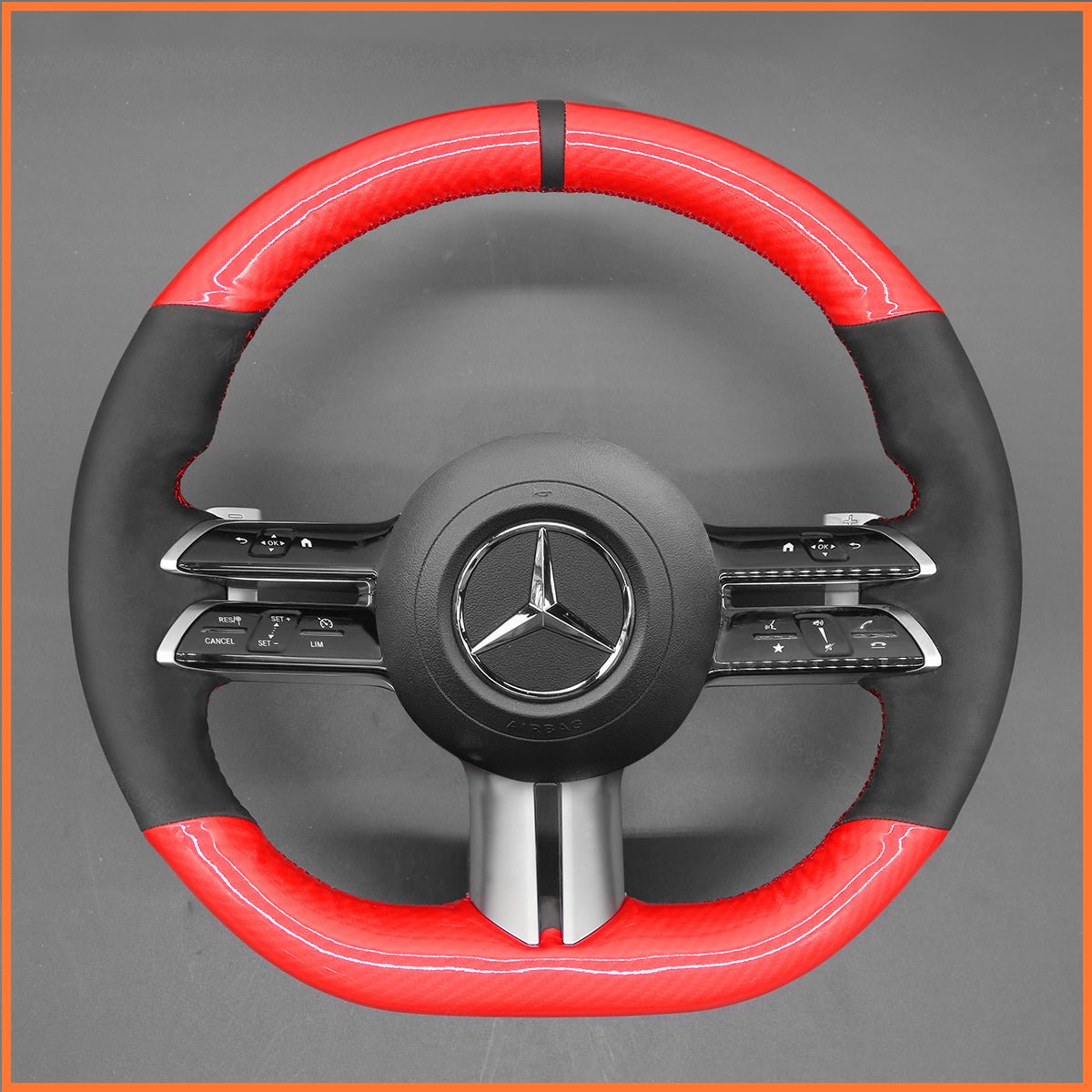 MEWANT Lenkradbezug für Benz AMG - Line AMG - Sport C - Class (W206) CLS - Class (C257) E - Class (W213) EQS (V297) S - Class (W223) 2021 - 2022 - Mewant.de