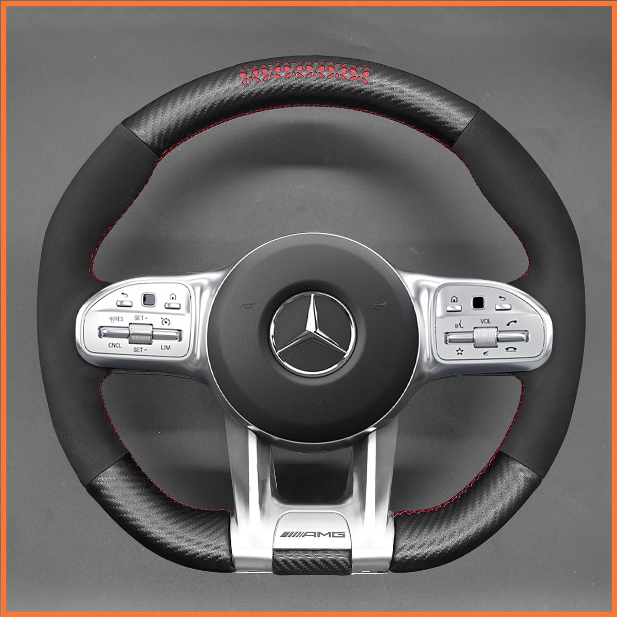 MEWANT Lenkradbezug für Mercedes - Benz AMG A35 (W177/V177) / A45 (W177/V177) / C63 (W205) / CLS53 (C257) 2018 - 2021 / AMG E53 (W213 - Mewant.de