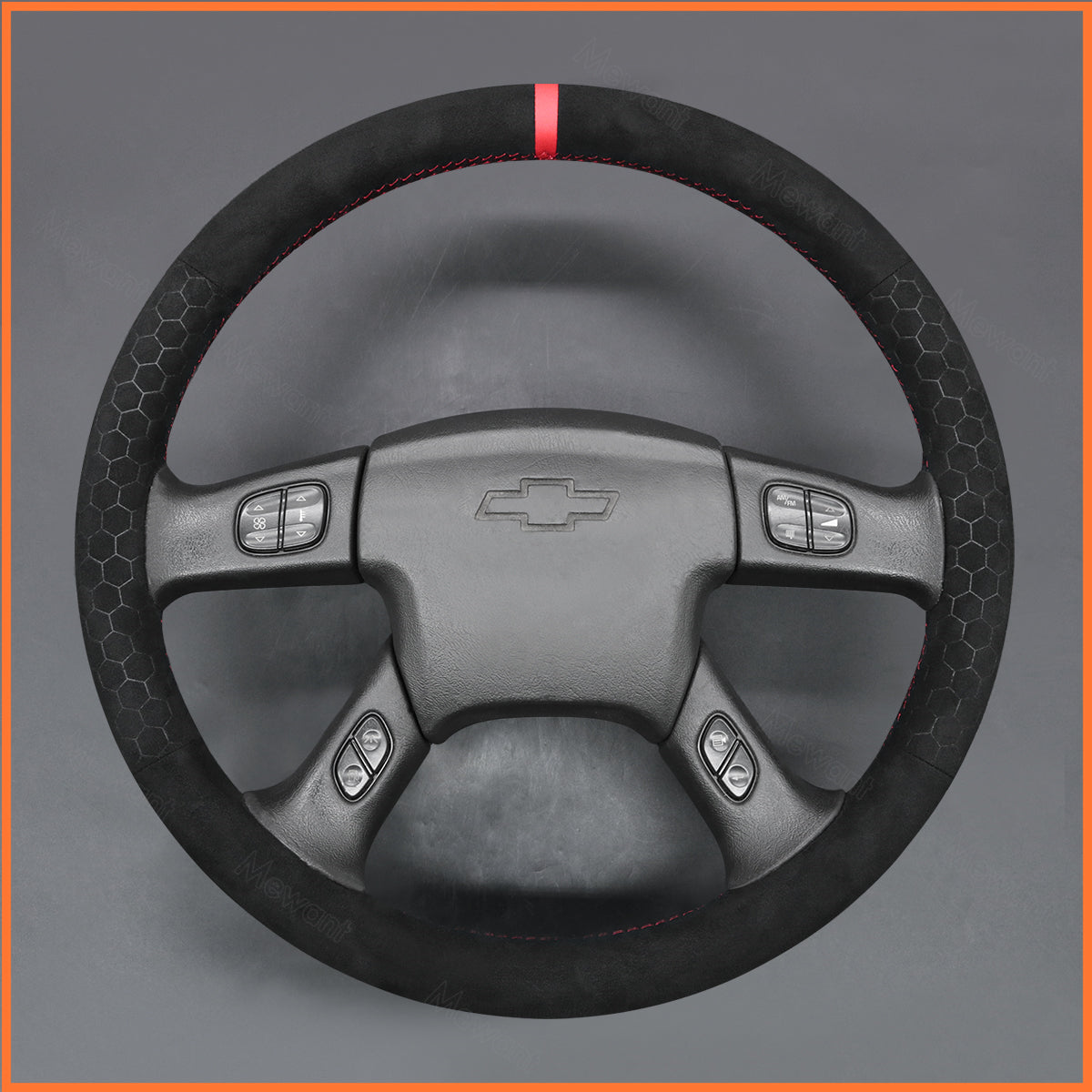 MEWANT Lenkradbezug für Chevrolet (Chevy) Silverado 2003-2007 / Avalanche 2003-2006 / Express 2003-2009 / Suburban 2003-2006 / Tahoe 2003-2006 / TrailBlazer 2001-2006