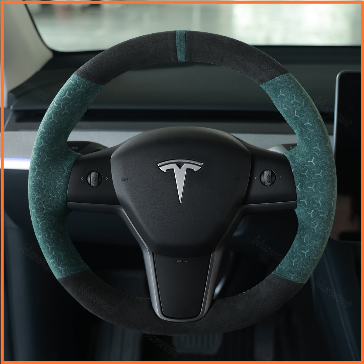 MEWANT Steering Wheel Cover for Tesla Model 3 2019-2023 / Model Y 2021-2023