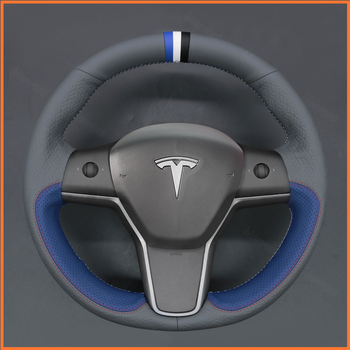 MEWANT Steering Wheel Cover for Tesla Model 3 2019-2023 / Model Y 2021-2023