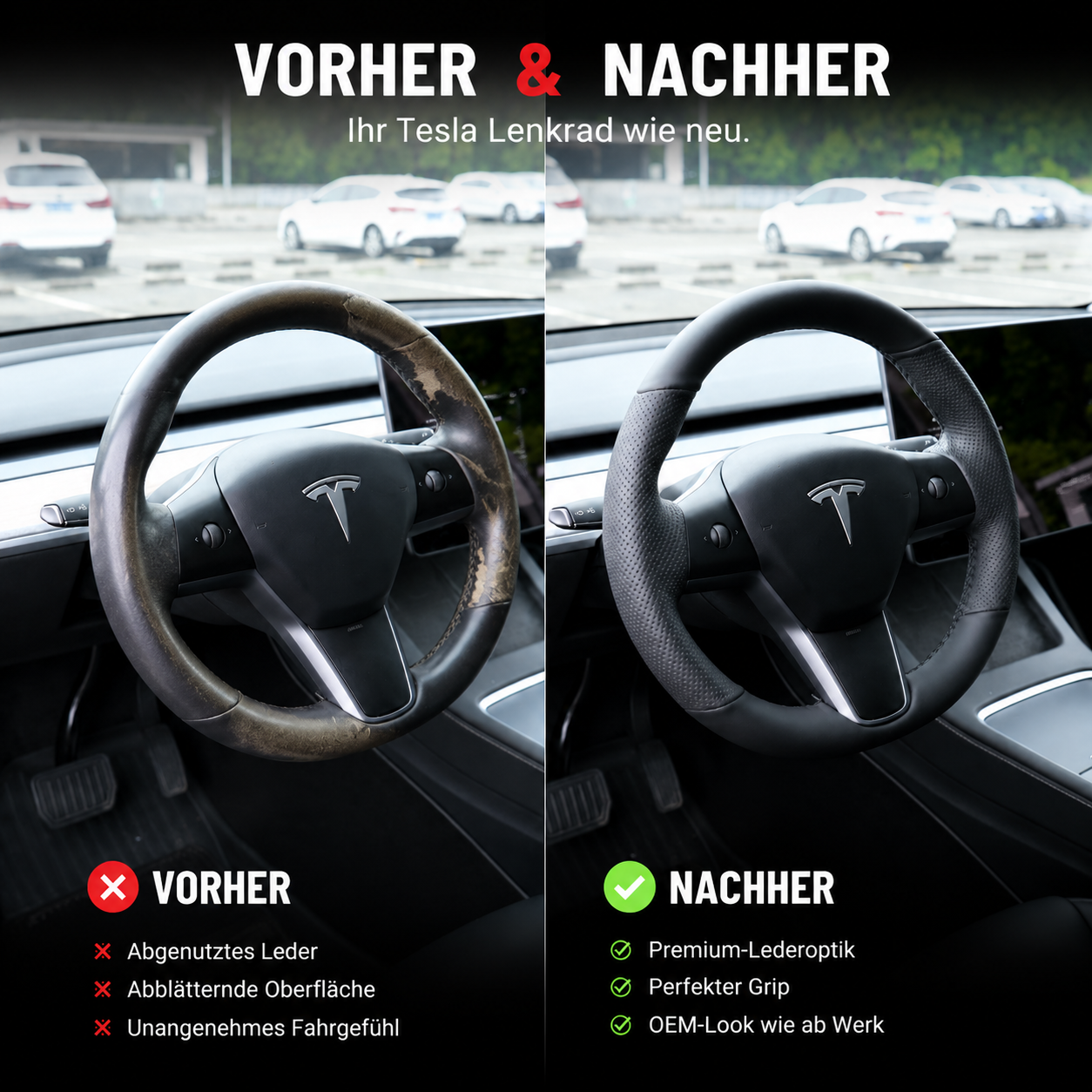 So wird ein abgegriffenes Tesla-Lenkrad wieder wie neu