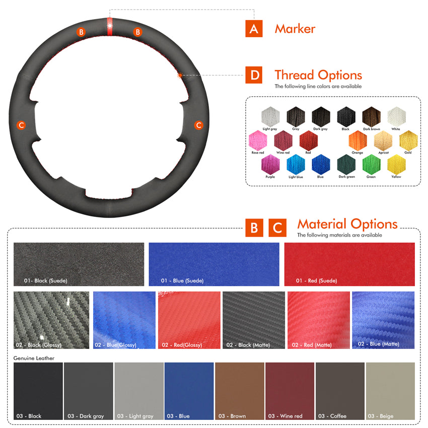 MEWANT steering wheel cover for Benz W639 Viano 2010-2015 / Vito 2010-2015 / Valente 2012-2015