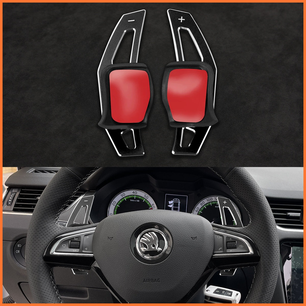 Paddle shifters for Skoda Citigo Fabia Karoq Rapid Roomster Octavia Superb Yeti Kodiaq Scala 2013-2019