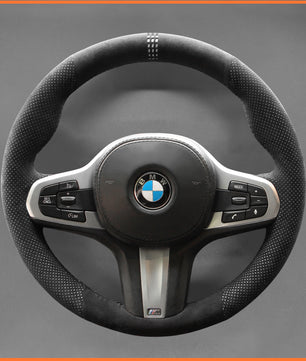 MEWANT steering wheel cover for BMW 5 Series G30 G31 2017-2019 / 6 Series GT G32 2018-2019 / 7 Series G11 G12 2016-2019 / 8 Series G14 G15 G16 2019 / M5 F90 2018