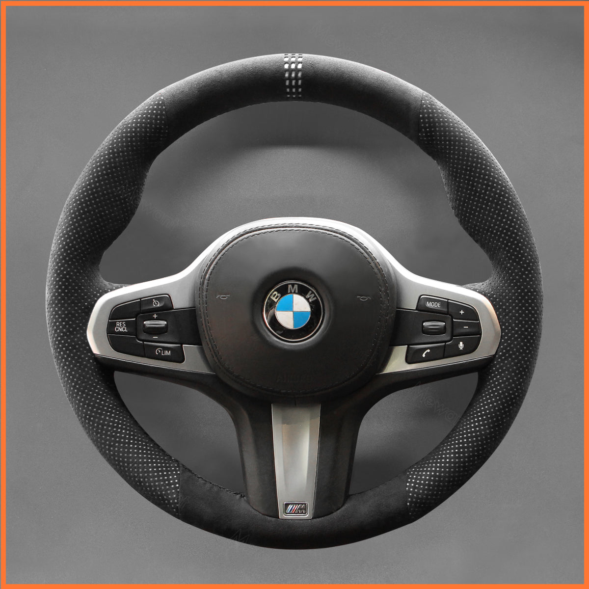 MEWANT steering wheel cover for BMW 5 Series G30 G31 2017-2019 / 6 Series GT G32 2018-2019 / 7 Series G11 G12 2016-2019 / 8 Series G14 G15 G16 2019 / M5 F90 2018