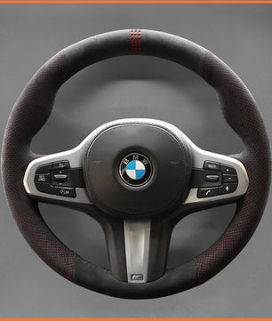 MEWANT steering wheel cover for BMW 5 Series G30 G31 2017-2019 / 6 Series GT G32 2018-2019 / 7 Series G11 G12 2016-2019 / 8 Series G14 G15 G16 2019 / M5 F90 2018