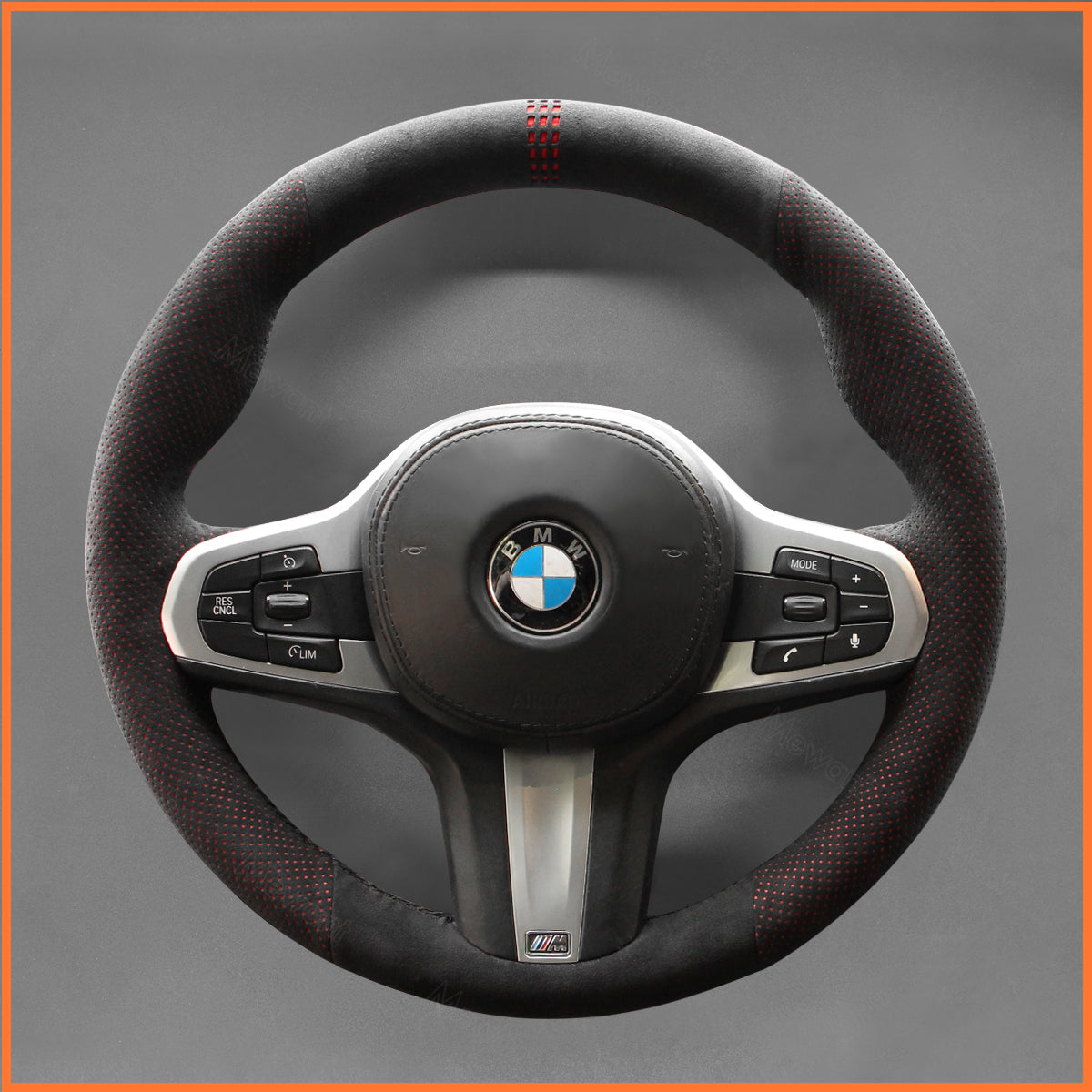 MEWANT steering wheel cover for BMW 5 Series G30 G31 2017-2019 / 6 Series GT G32 2018-2019 / 7 Series G11 G12 2016-2019 / 8 Series G14 G15 G16 2019 / M5 F90 2018