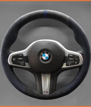 MEWANT steering wheel cover for BMW 5 Series G30 G31 2017-2019 / 6 Series GT G32 2018-2019 / 7 Series G11 G12 2016-2019 / 8 Series G14 G15 G16 2019 / M5 F90 2018