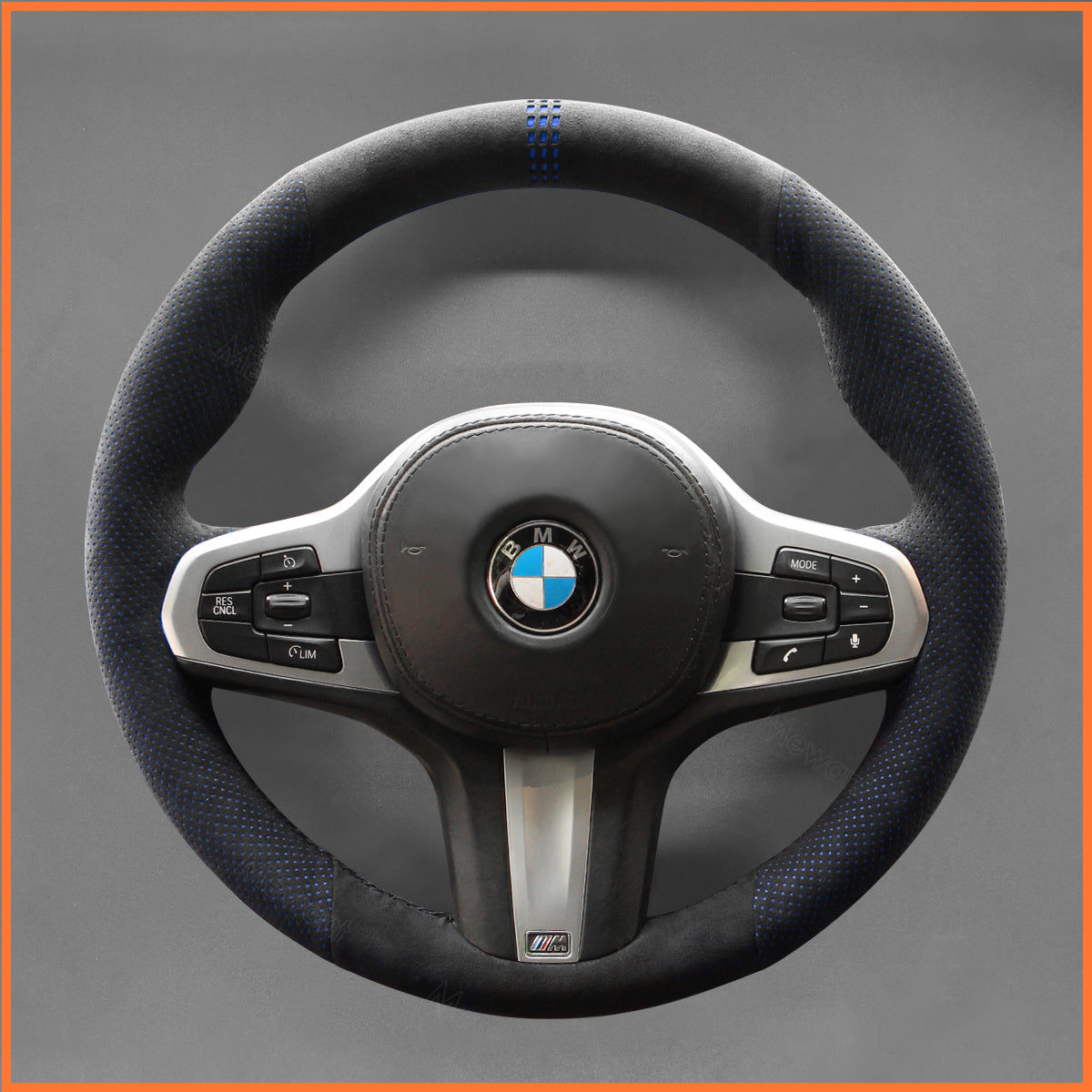 MEWANT steering wheel cover for BMW 5 Series G30 G31 2017-2019 / 6 Series GT G32 2018-2019 / 7 Series G11 G12 2016-2019 / 8 Series G14 G15 G16 2019 / M5 F90 2018
