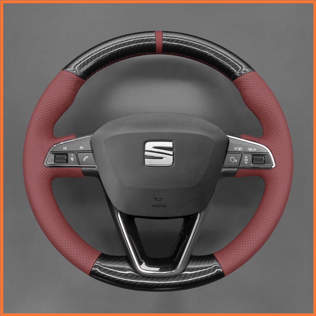 MEWANT Lenkradbezug für Seat Leon 5F 2013-2020 / Ibiza 6F 2015-2021 / Alhambra 7N / Arona / Ateca / Tarraco / Toledo 2014-2019