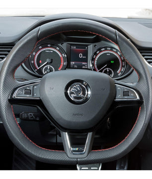 MEWANT steering wheel cover for Skoda Octavia / Skoda Fabia / Skoda Kodiaq / Skoda Citigo 2015-2019 / Superb / Skoda Scala 2019
