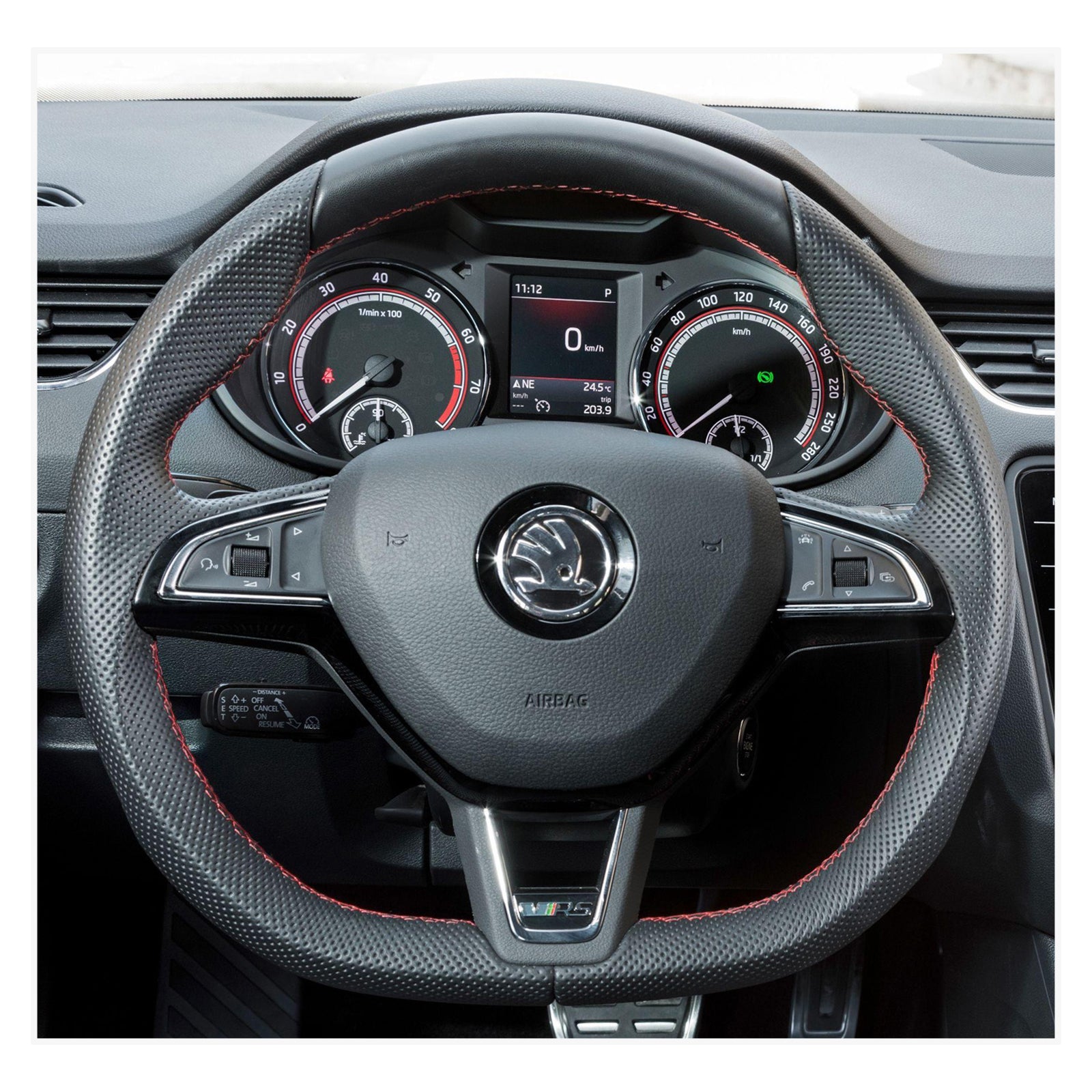 MEWANT steering wheel cover for Skoda Octavia / Skoda Fabia / Skoda Kodiaq / Skoda Citigo 2015-2019 / Superb / Skoda Scala 2019