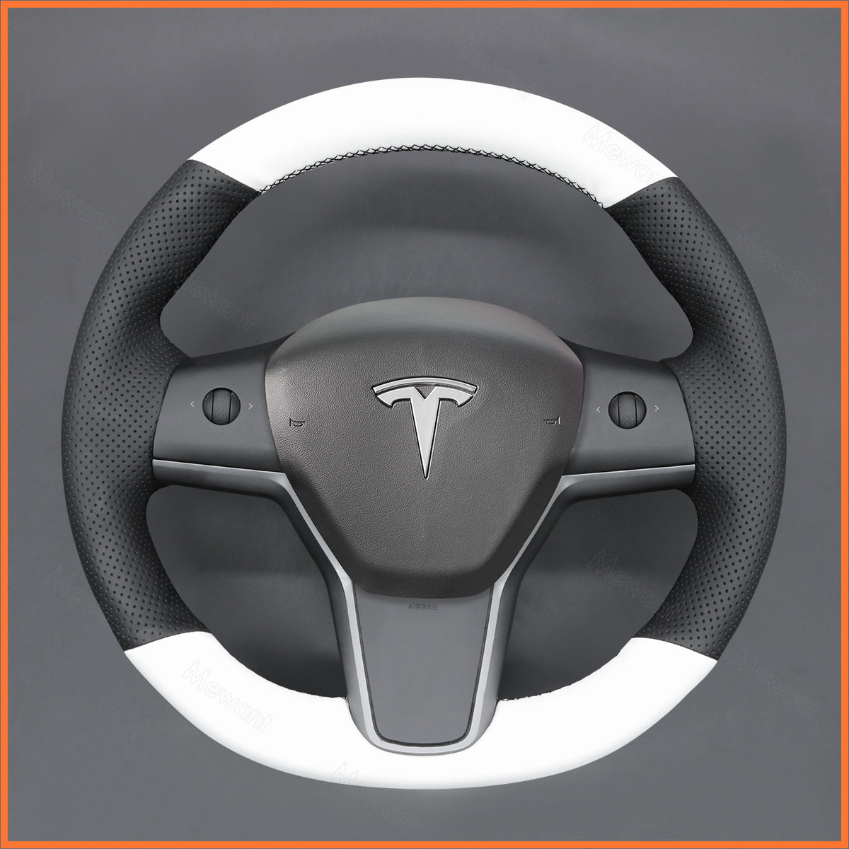 MEWANT Steering Wheel Cover for Tesla Model 3 2019-2023 / Model Y 2021-2023