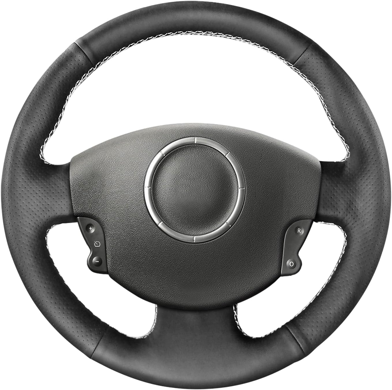 MEWANT Lenkradbezug für Renault Megane 2/ Scenic2 / Kangoo 2 Handstiche Lenkradhülle aus Kunstleder Nähen