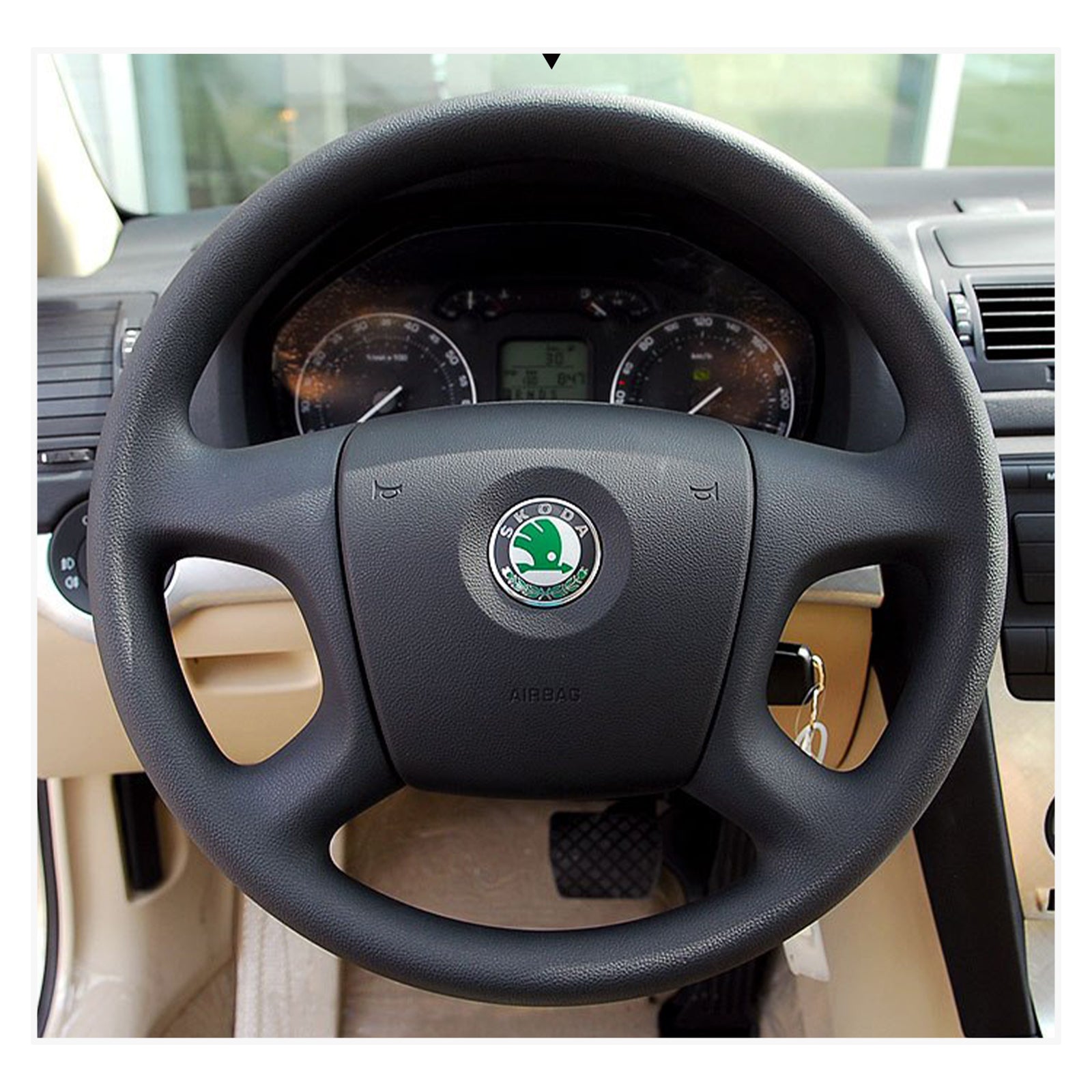 MEWANT steering wheel cover for Skoda Fabia 2005-2009 / Skoda Octavia 2004-2009 / Roomster / Superb 2006-2008