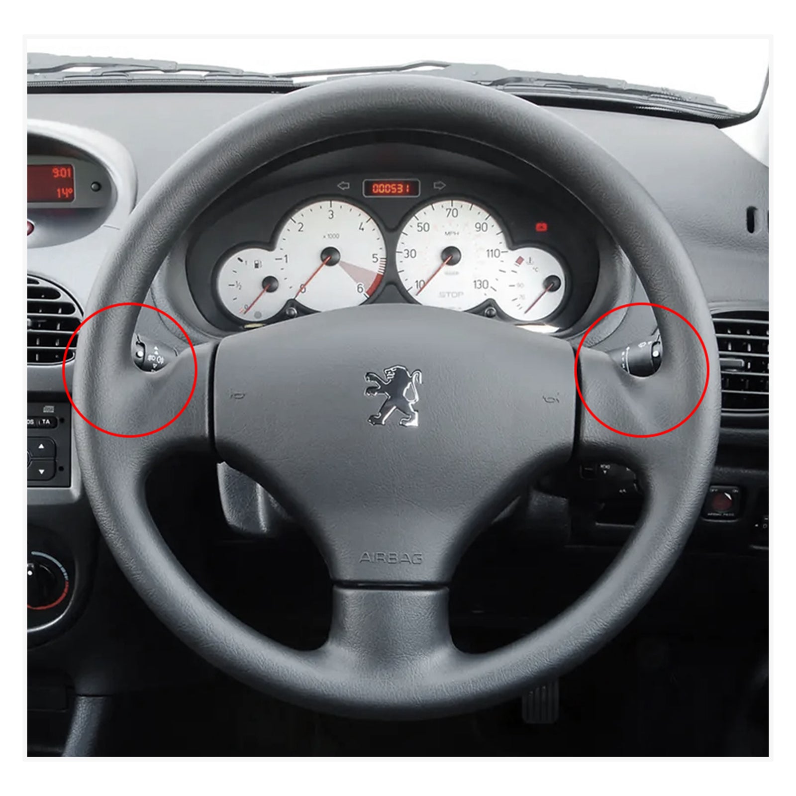 MEWANT Lenkradbezug für Peugeot 206 2001-2009 / 206 CC 2001-2007 / 206 SW 2002-2007