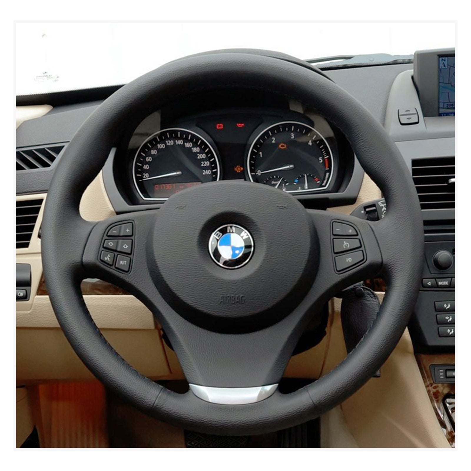 MEWANT steering wheel cover for BMW X3 E83 2007-2010 / X5 E53 2000-2006