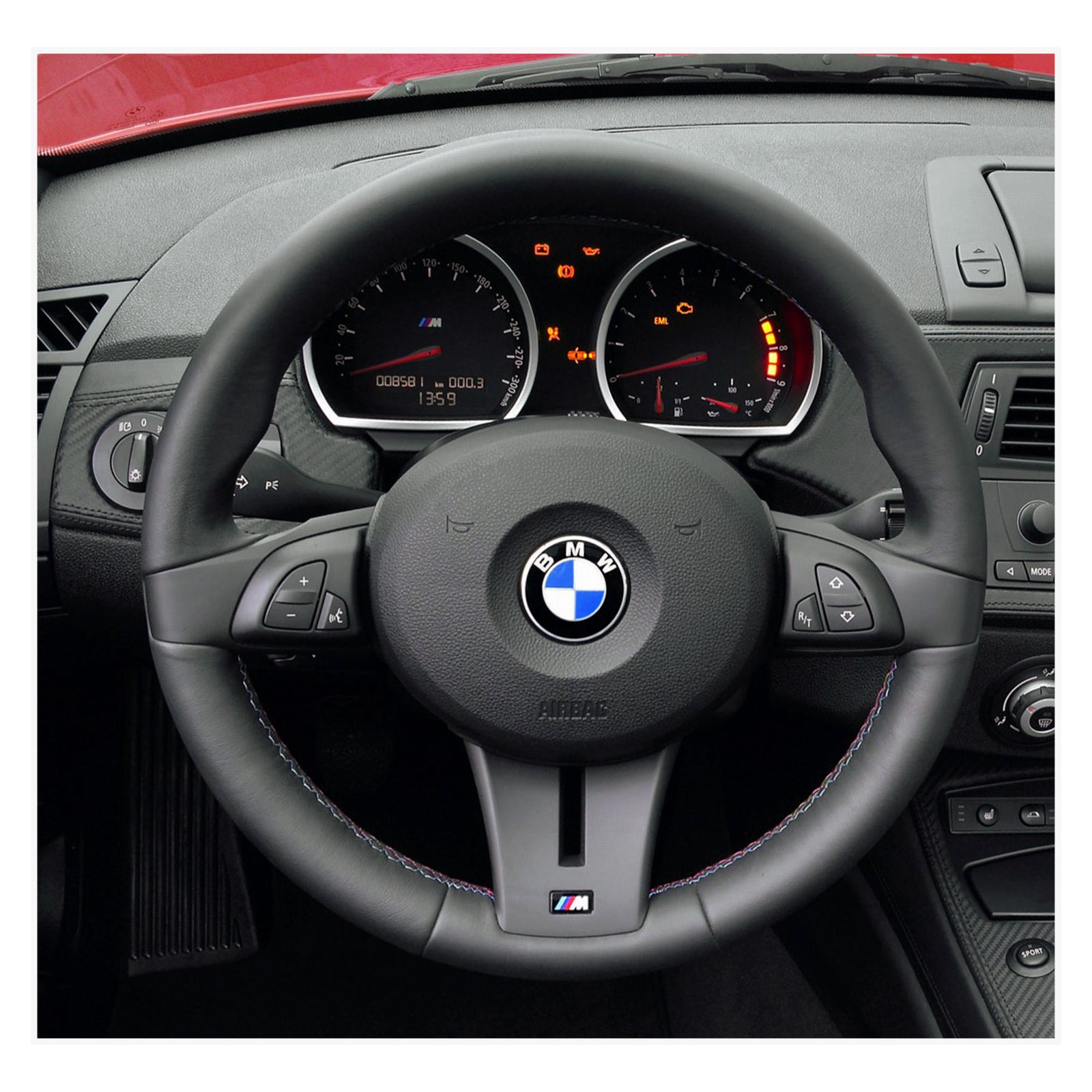 MEWANT steering wheel cover for BMW Z4 E85 (Roadster) 2006-2008 / Z4 M E85 (Roadster) / Z4 E86 (Coupe) 2006-2008