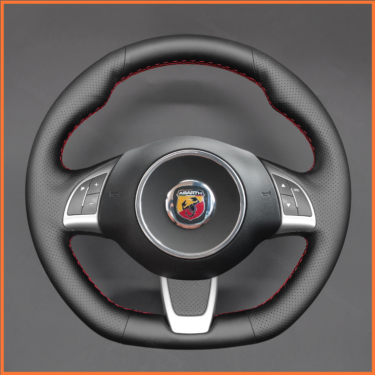 MEWANT steering wheel cover for Fiat Abarth 500 / 500C / 595 / 595C 2012-2016 / Fiat 500 (GQ/S) / 500C (S) 2013-2015
