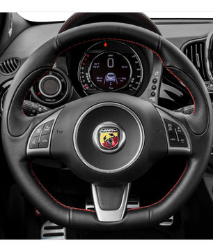 MEWANT steering wheel cover for Fiat Abarth 500 / 500C / 595 / 595C 2012-2016 / Fiat 500 (GQ/S) / 500C (S) 2013-2015
