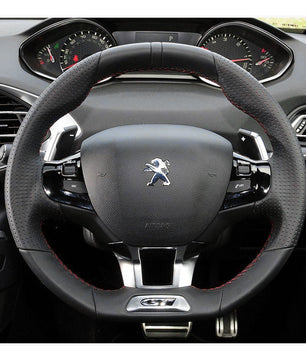 MEWANT Lenkradbezug für Peugeot 208 (GTi/GT Line/GT) 2013-2019 / 308 (GT/GTi/GT Line) 2014-2021 / 308 SW (GT/GT Line) 2015-2021 / 2008 (GT Line) 2015-2019