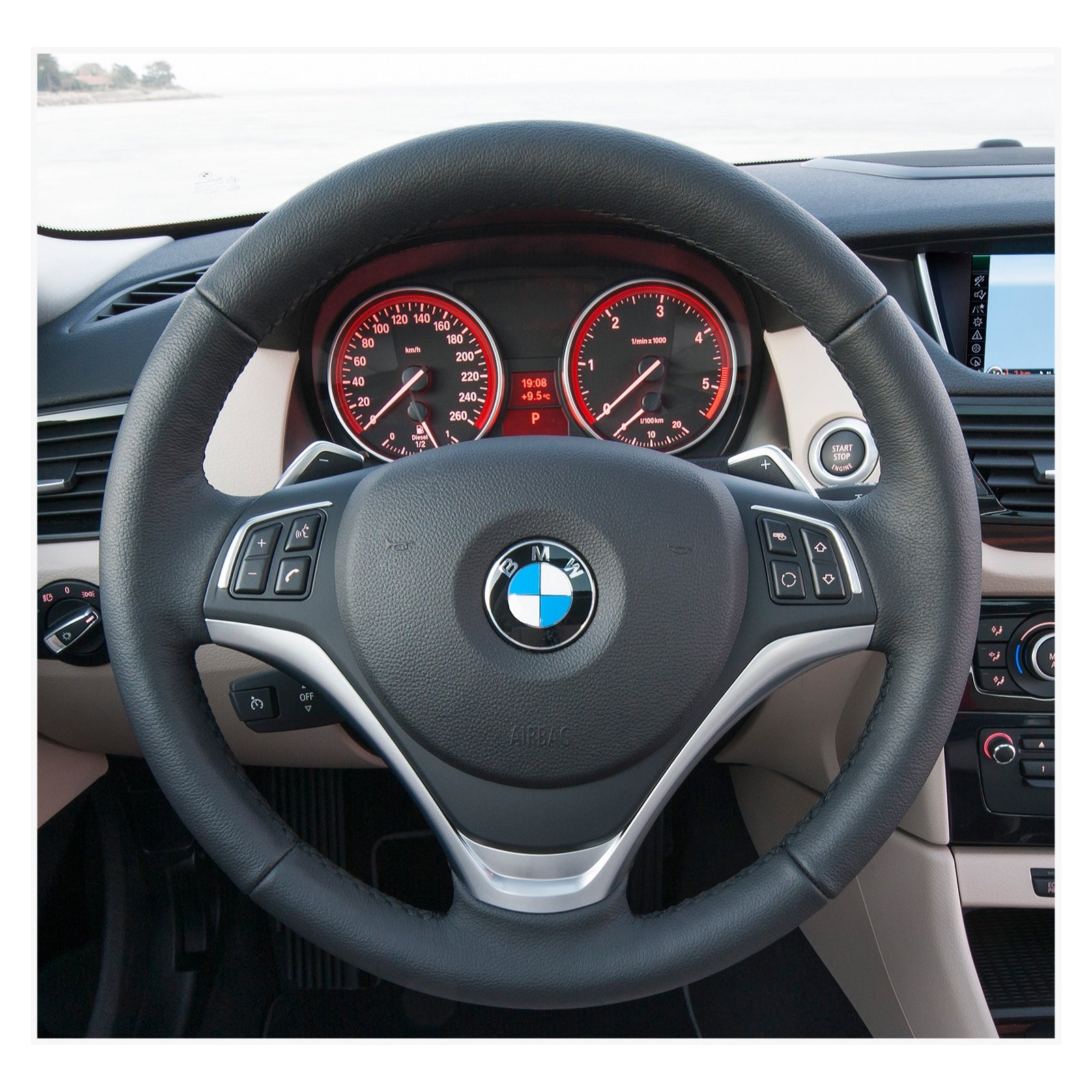MEWANT steering wheel cover for BMW X1 E84 2012-2015 / 1 Series E81 E82 E87 E88 2013