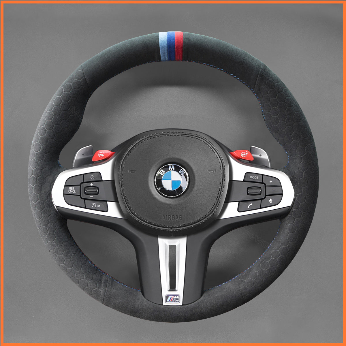 MEWANT steering wheel cover for BMW M2 G87 M3 G80 G81 M4 G82 G83 M5 F90 F91 F92 F93 X3 X4 X5