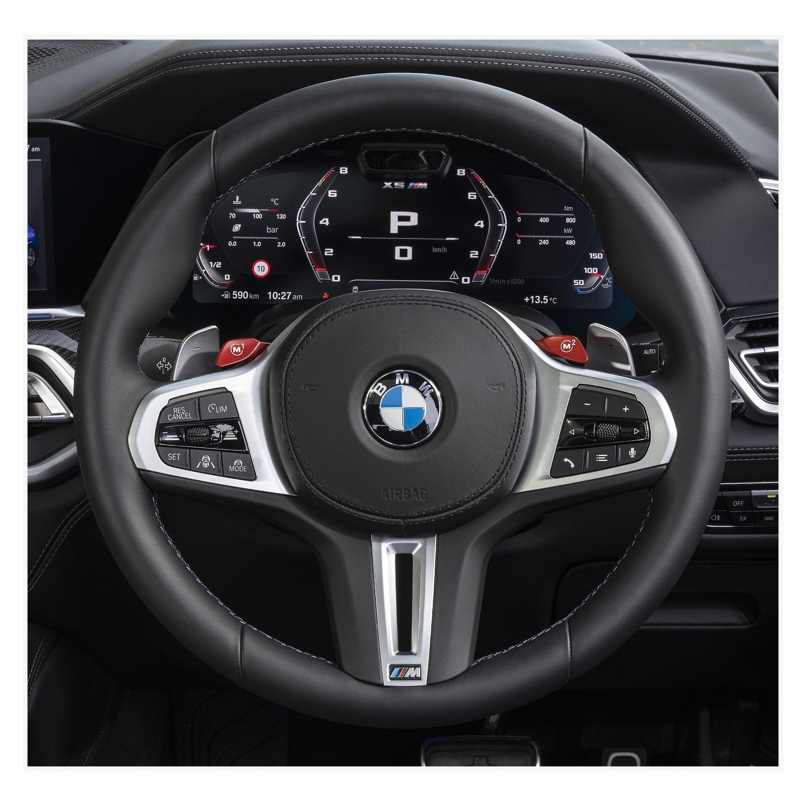 MEWANT Steering Wheel Cover for BMW M2 G87 M3 G80 G81 2021-2024 / M4 G82 G83 2021-2024 / X3 M X3M F97 F98 F95 F96 XM G09 2023-2024
