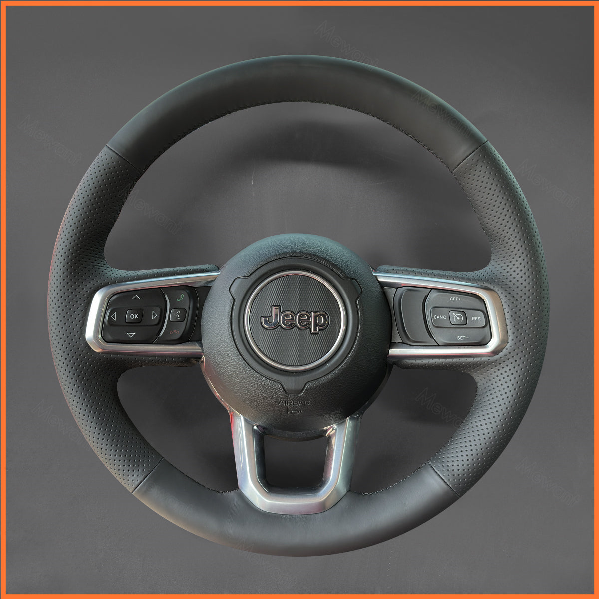 MEWANT Steering Wheel Cover for Jeep Wrangler (JL) 2018-2023 / Gladiator (JT) 2020-2023