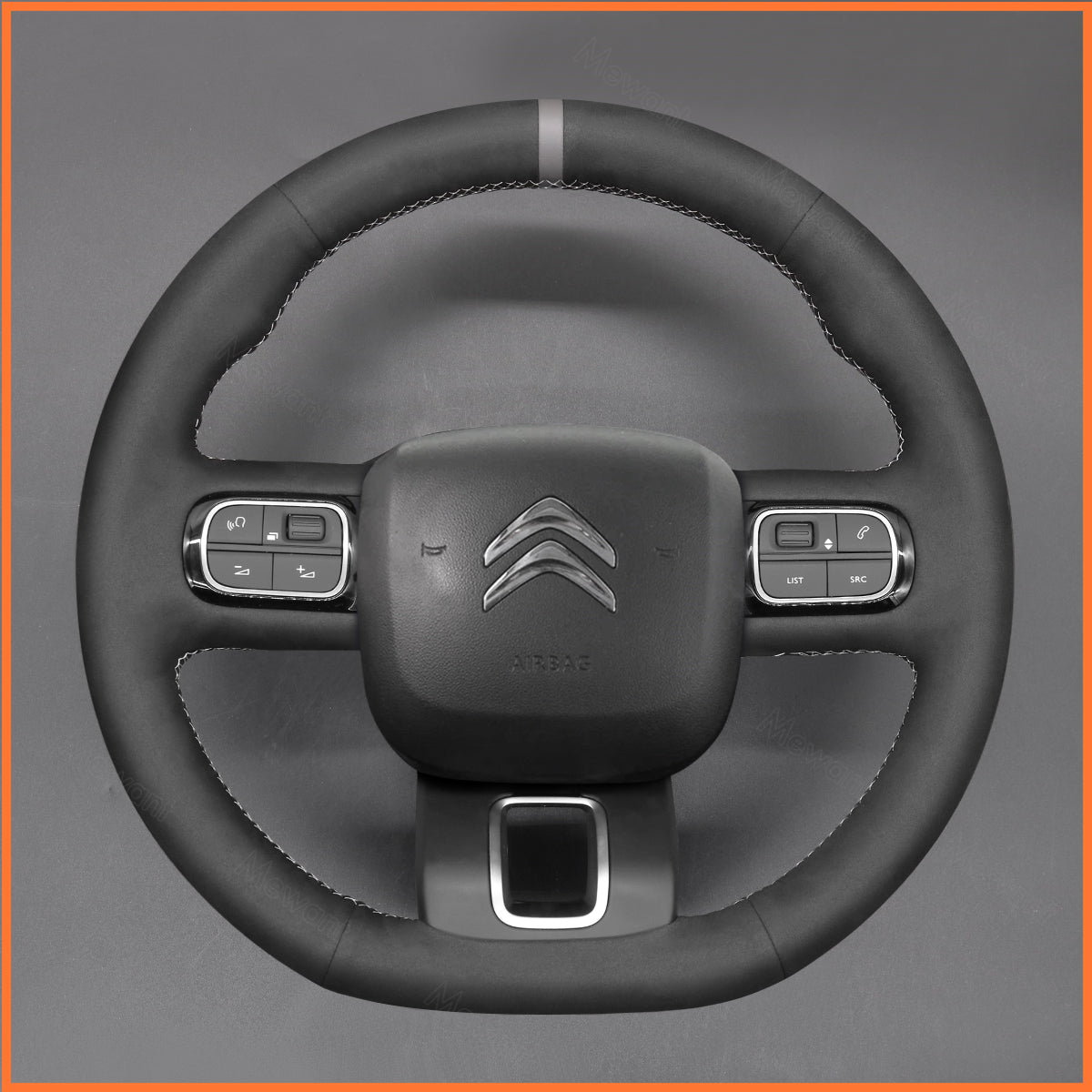 MEWANT steering wheel cover for Citroen C3 2016-2022 / C3 Aircross 2017-2022 / C5 Aircross 2018-2022 / Berlingo 2018-2022