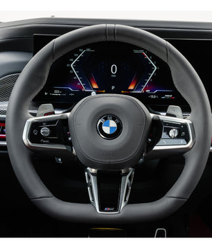 MEWANT Steering Wheel Cover for BMW (M Sport) 5 Series G60 / G61 (Touring) / 7 Series G70 2022-2024 / i5 G60 G61 i7 G70 2022-2024