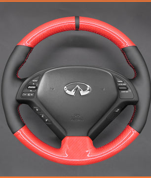 MEWANT Steering Wheel Cover for Infiniti G37 2008-2013 / EX EX30 EX35 EX37 2009-2013 / Q60 2014-2015 / QX50 2015-2017 for Nissan Skyline 2006-2014