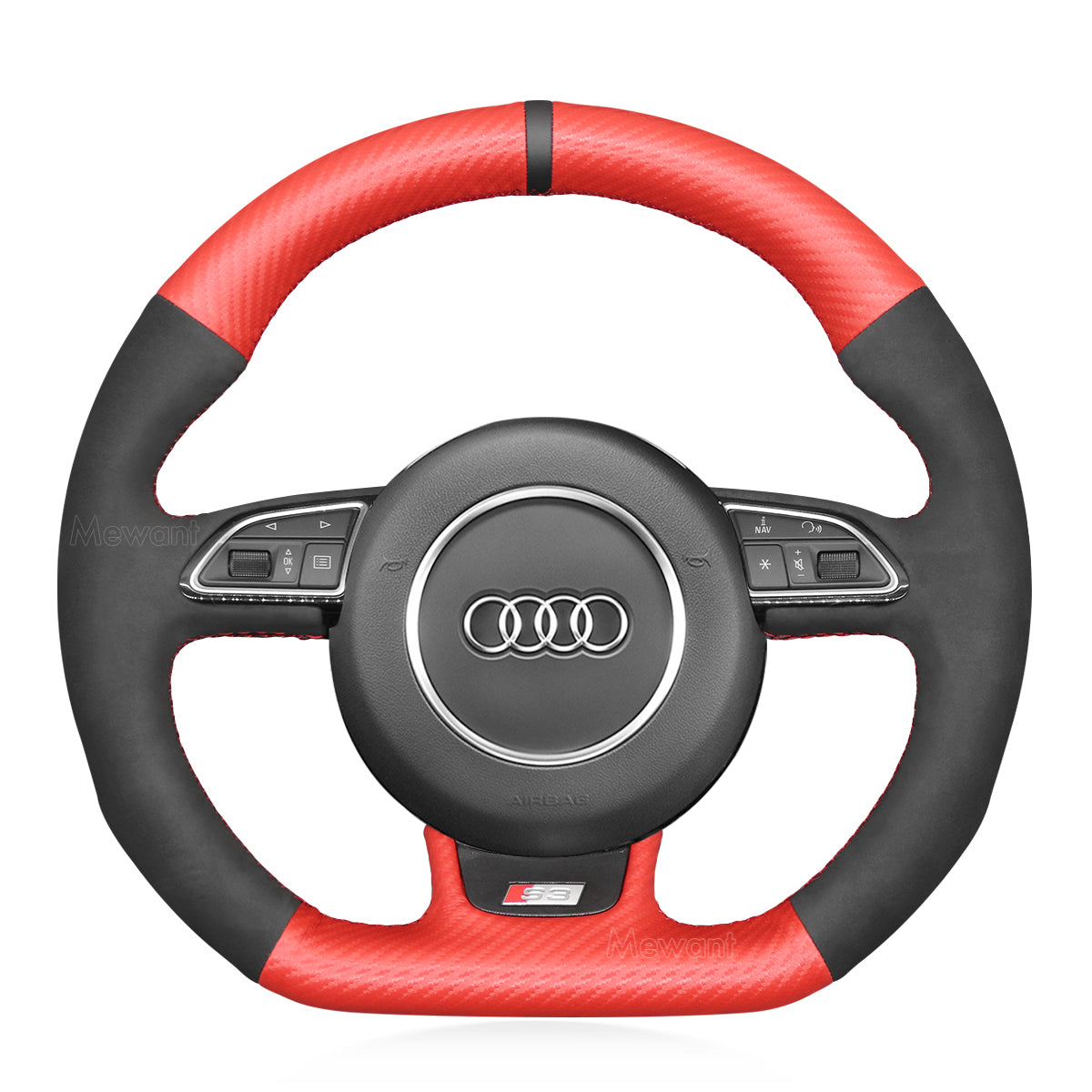 MEWANT Steering Wheel Cover For Audi A5 A7 RS S3 S4 S5 S6 S7 SQ5