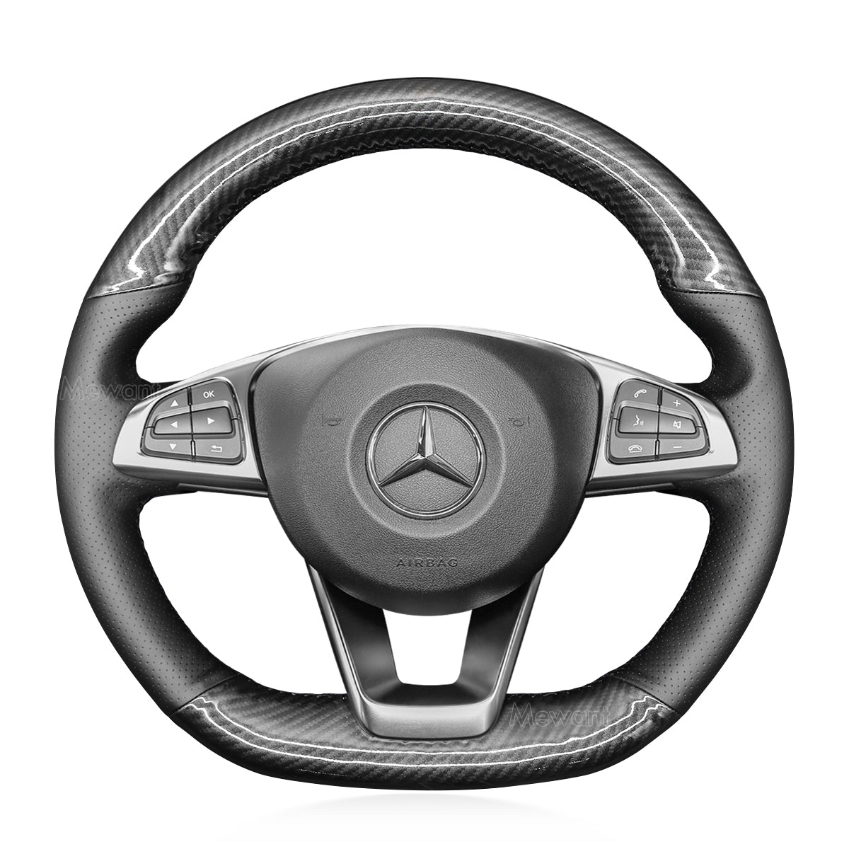 MEWANT steering wheel cover for Benz C-Class W205 AMG C43 CLA-Class C117 CLS-Class C218 SL-Class R231 GLC-Class X253 C253