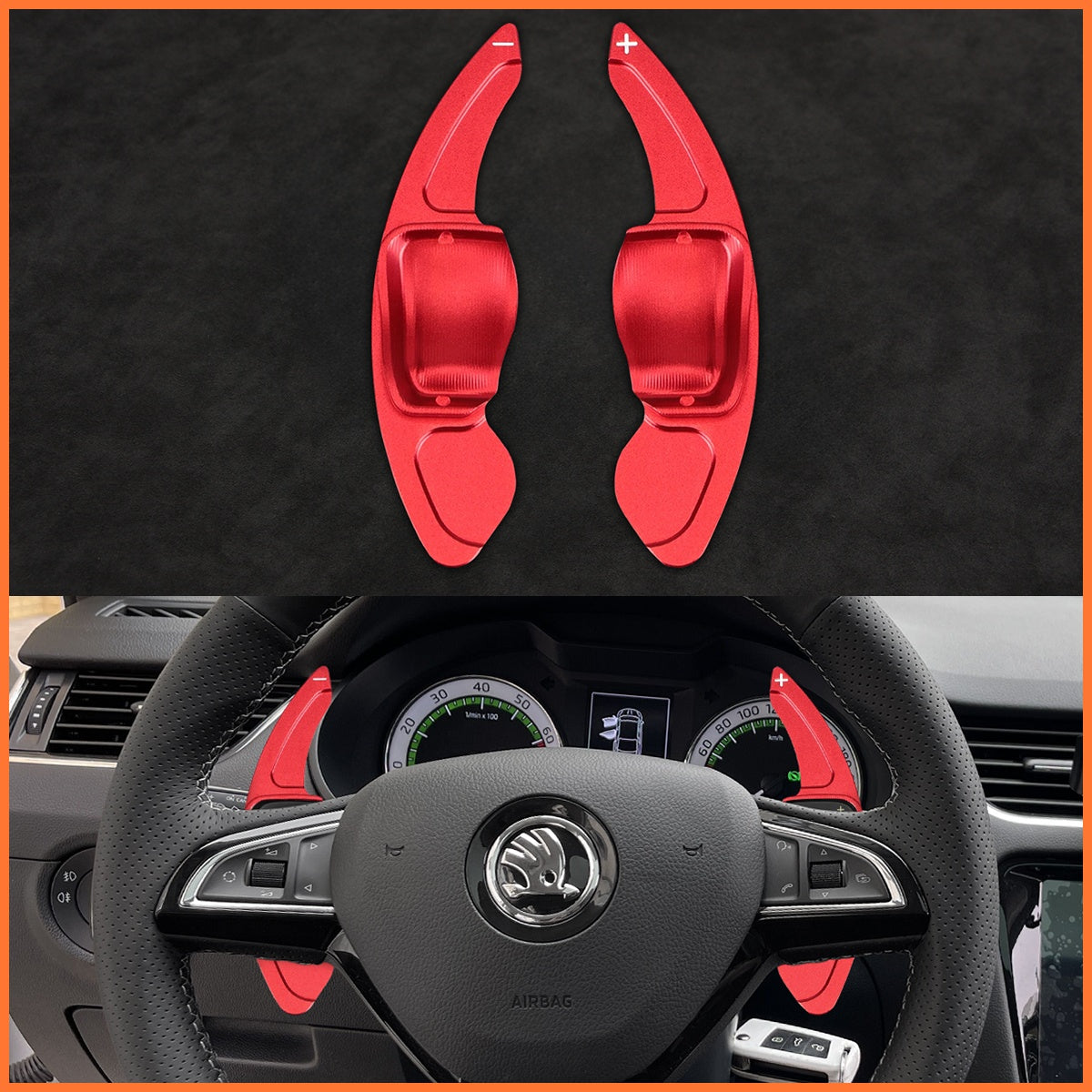 Paddle shifters for Skoda Citigo Fabia Karoq Rapid Roomster Octavia Superb Yeti Kodiaq Scala 2013-2019
