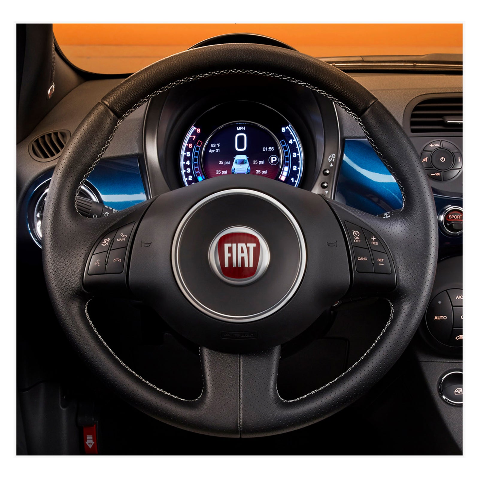 MEWANT steering wheel cover for Fiat 500 2007-2015 / Fiat 500e 2014-2018 / Fiat 500C 2014-2017