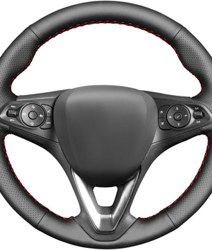 MEWANT Lenkradbezug für Opel Astra (K) / Corsa (E) / Crossland X/Grandland X/Insignia (CT) B/Karl/Zafira (C) Lenkradhülle aus Kunstleder Mikrofaser Leder per Hand Nähen