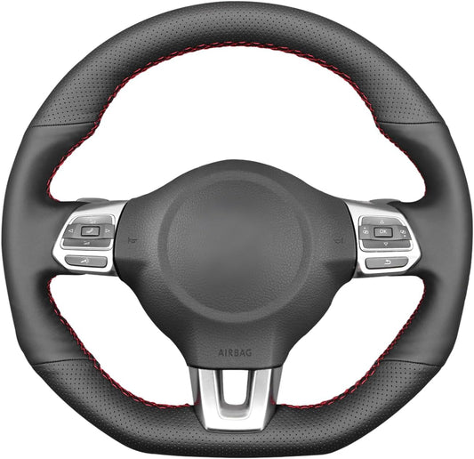 MEWANT Steering Wheel Cover for Golf 6 (VI) GTI / Polo GTI / Polo (R-Line) / Scirocco / CC (R-Line) / Tiguan (R-Line)