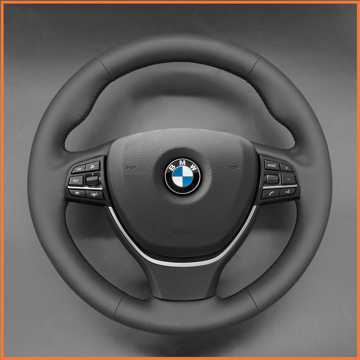 MEWANT steering wheel cover for BMW 5 Series F10 F11 F07 6 Series F12 F13 F06 2011-2017 / 7 Series F01 F02 2008-2015