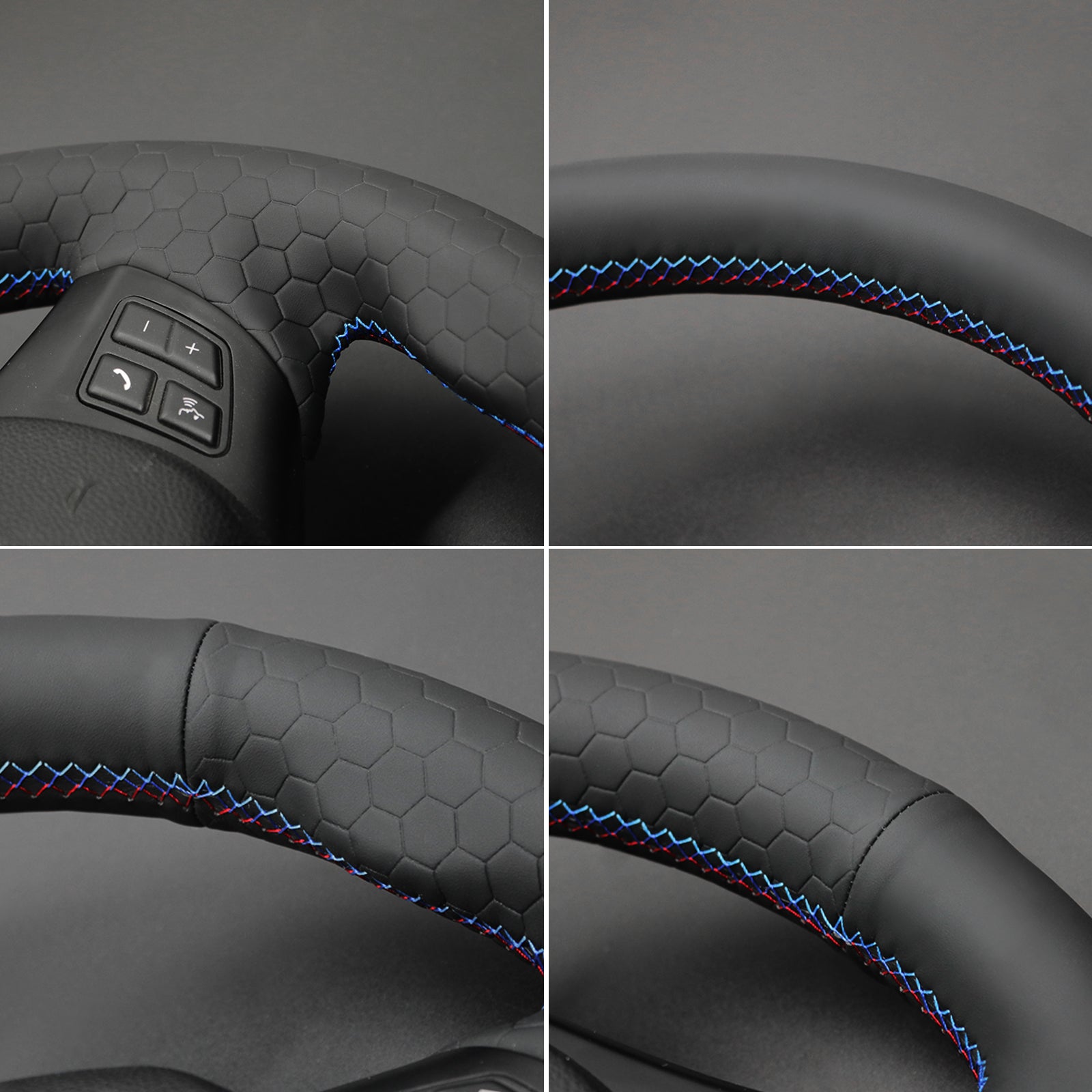 MEWANT Steering Wheel Cover for BMW M Sport M3 E90 E91 E92 E93 E87 E81 E82 E88 X1 E84 Black Artificial Leather Car Steering Wheel Cover
