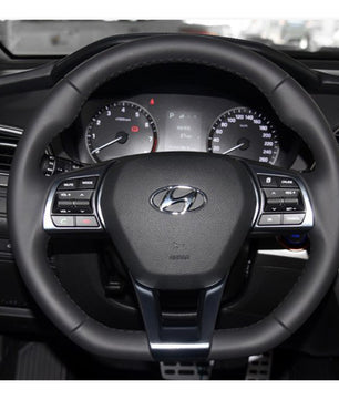 MEWANT Steering Wheel Cover for Hyundai Sonata (3-Spoke D Shape) 2015-2019