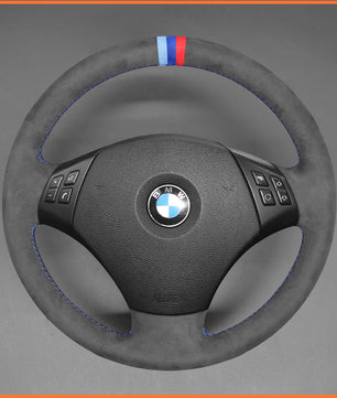 MEWANT steering wheel cover for BMW 5 Series E60 (Sedan) 2003-2009 / 5 Series E61 (Touring) 2004-2009