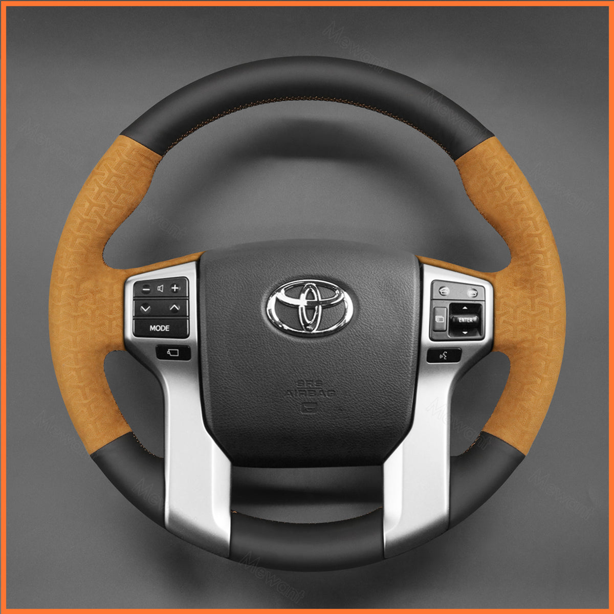 MEWANT Steering Wheel Cover for Toyota 4-Runner 2015-2022 / Land Cruiser 150 Series (J150) 2010-2017 / Sequoia 2014-2020 / Tacoma 2019-2024 / Tundra 2014-2022