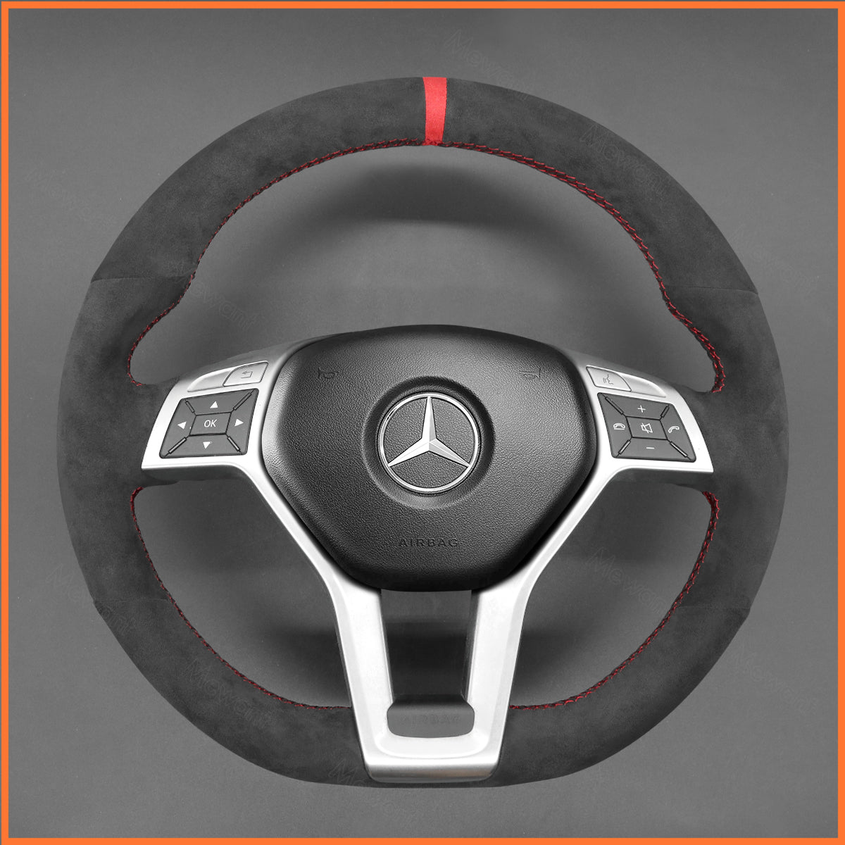 MEWANT Steering Wheel Cover for C-Class W204 / E-Class W212 / CLS-Class C218 / GLA 45 AMG X156 2015