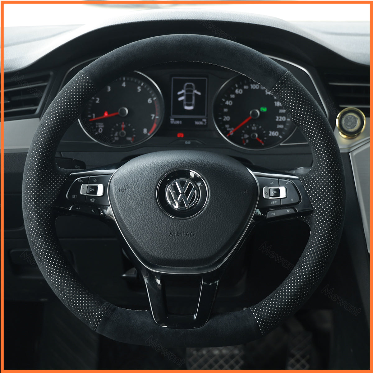 MEWANT Steering Wheel Cover for Volkswagen VW Golf Passat Tiguan Touareg Caddy Crafter 2017-2021