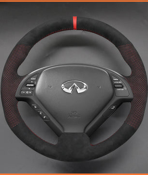 MEWANT Steering Wheel Cover for Infiniti G37 2008-2013 / EX EX30 EX35 EX37 2009-2013 / Q60 2014-2015 / QX50 2015-2017 for Nissan Skyline 2006-2014
