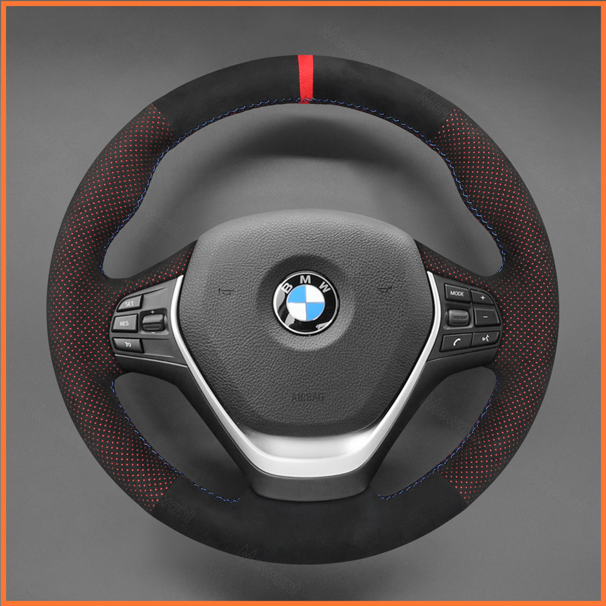 MEWANT Steering Wheel Cover for BMW F20 F21 M Sport / F22 / F30 F31 F64 / F32 F33 F36