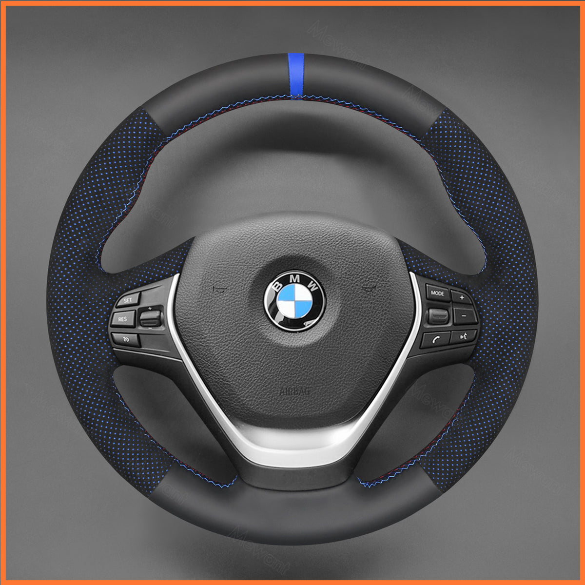 MEWANT Steering Wheel Cover for BMW F20 F21 M Sport / F22 / F30 F31 F64 / F32 F33 F36